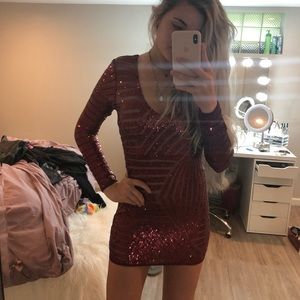 windsor burgundy sequin dress